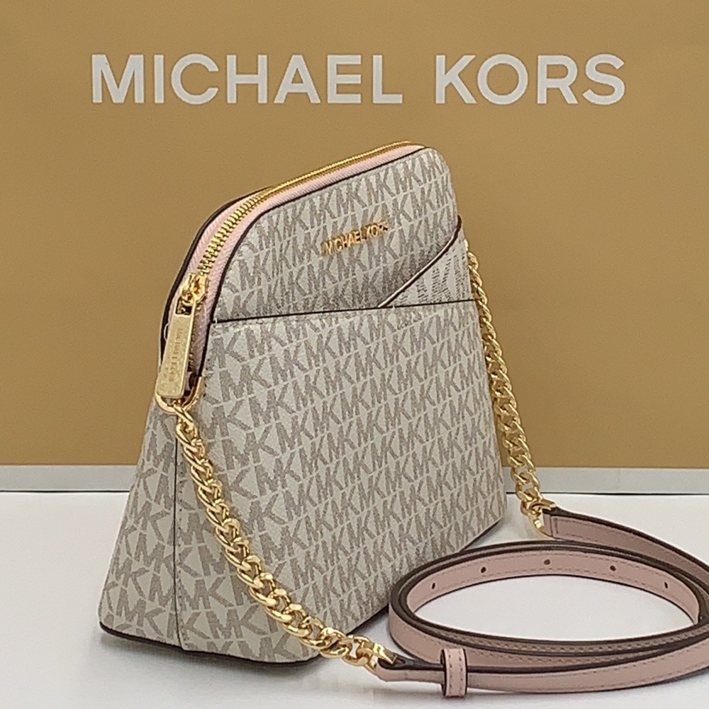 Michael Kors Jet Set Travel Medium Logo Dome Crossbody Bag - Picture 1 of 16